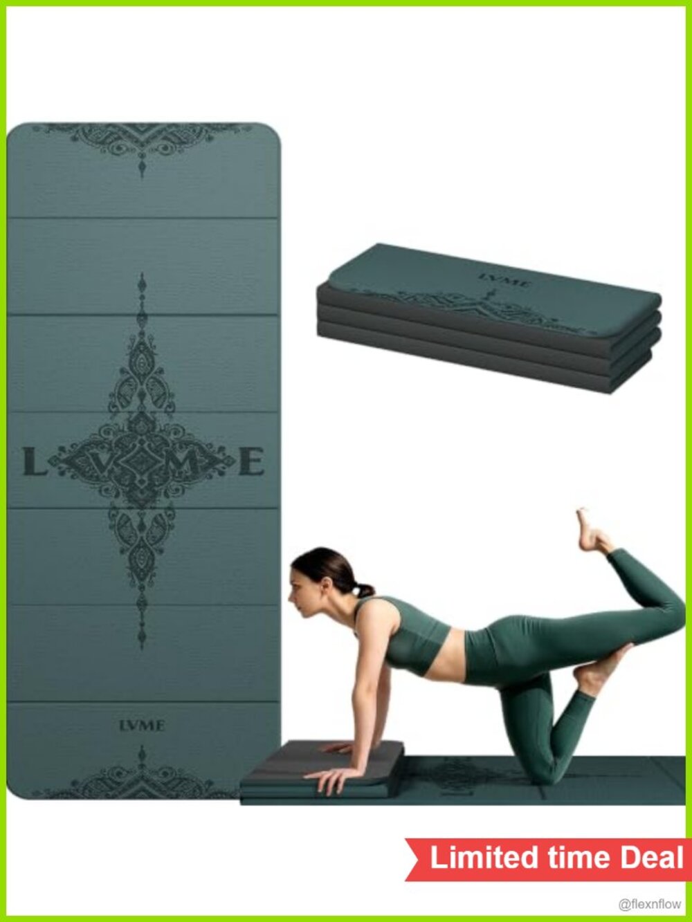 Foldable Yoga Mat Extra Thick TPE Non-Slip Exercise